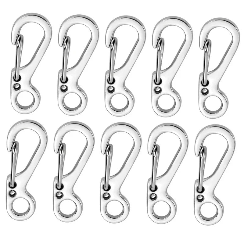 10Pcs/lot Mini Carabiner  Gear Hooks Key Chain Camping EDC Survival Climbing SF Spring Backpack Clasps Keychain