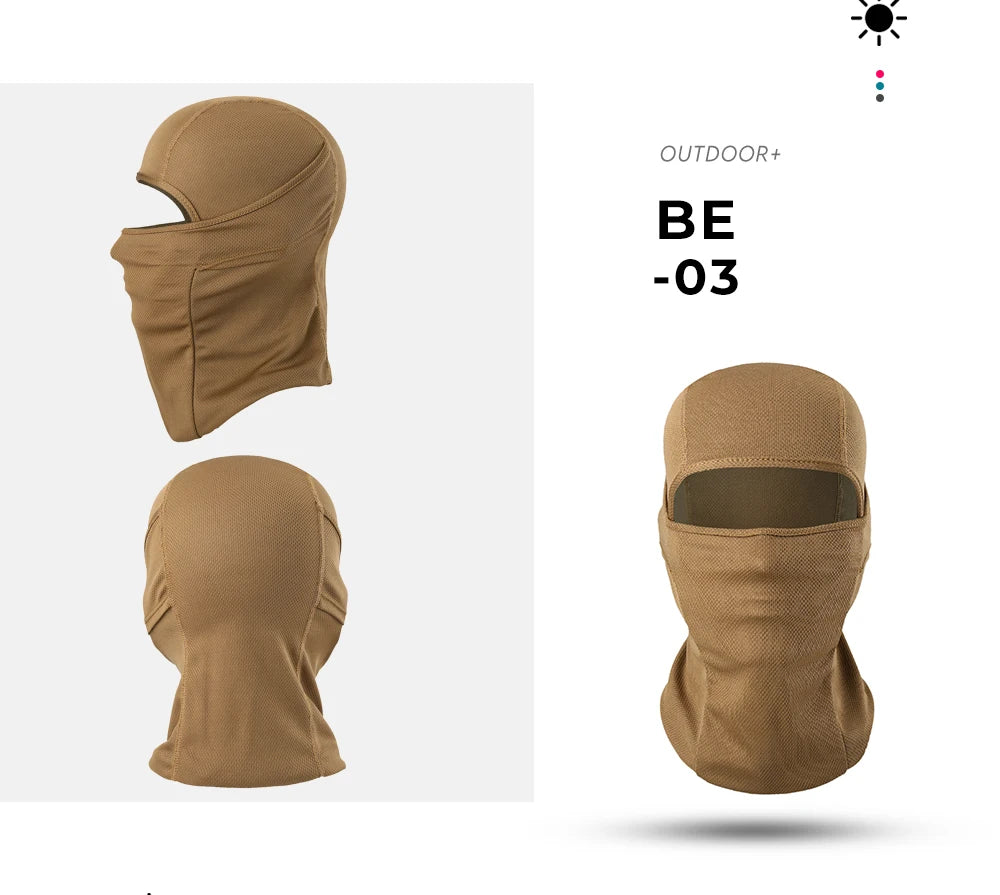 Breathable Balaclava Full Face Mask Summer Outdoor Tactical Hood Cap Hunting Fishing Beanies Helmet Liner Windproof Head Cover